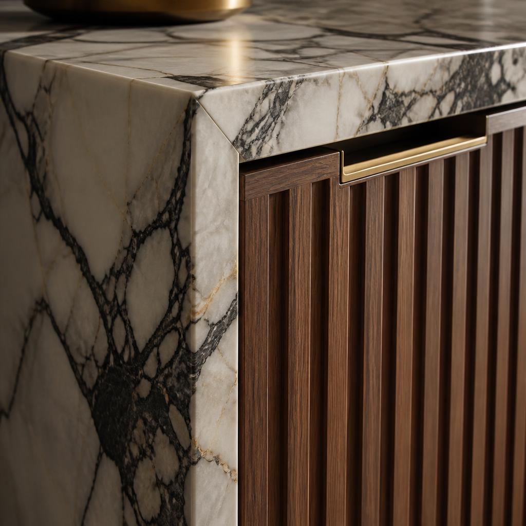 Kitchen detail: marble and wood